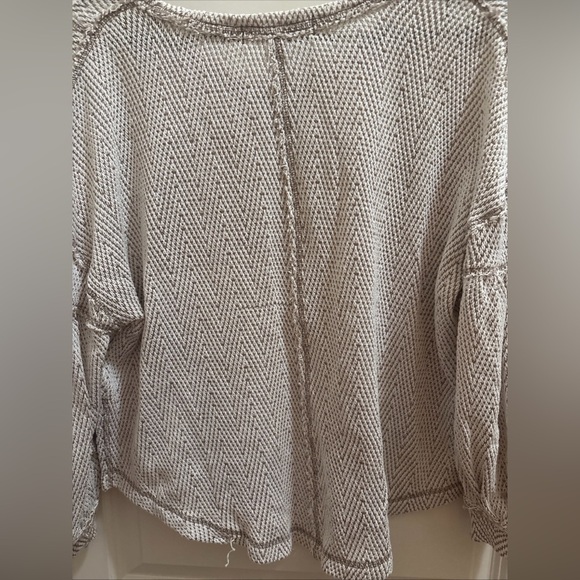 We The Free Free People Beige And White Sweater X small Boho Flowy Oversized - Picture 9 of 9